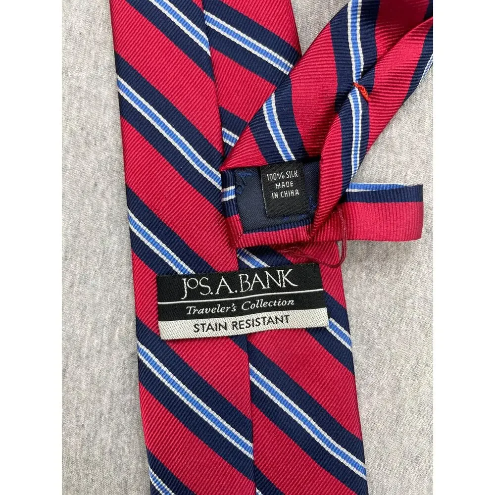 Jos A Bank Tie‎ Mens Striped 100% Silk Classic 3 1/4